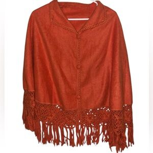 Alpaca Camargo Poncho with Fringe